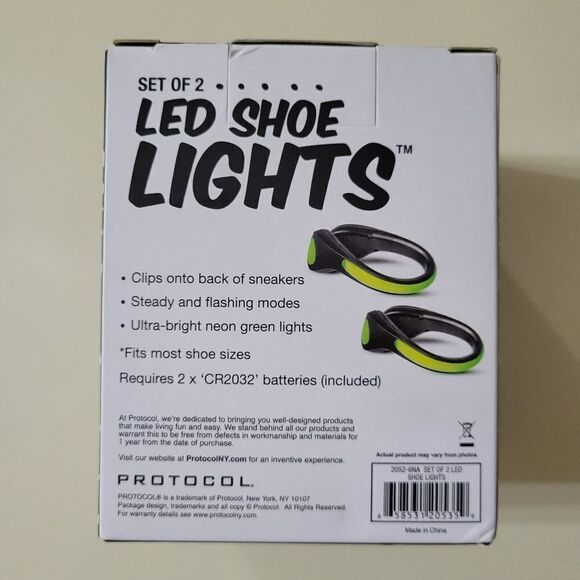 Protocol LED Shoe Heel Clips Jogging Flashing Night Cycling Safety - Picture 2 of 11